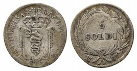 MILANO. Giuseppe II d'Asburgo (1780-1790). 5 soldi 1787 Ag (1,37 g). MIR 450/4 R2. MB