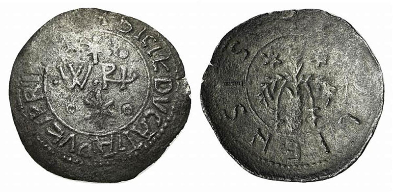 PALERMO. Guglielmo II (1166-1189). Apuliense Ag (g. 1,23). W Rx con astro a sei ...
