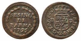 PARMA. Ferdinando I di Borbone. Sesino 1795. Cu 1,232 g). MIR 1088. BB