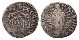 ROMA. Gregorio XV (1621-1623). Mezzo grosso Ag (0,76 g). Stemma - Beata Vergine concezione in piedi, in basso ROMA. Munt.25; MIR 1629 Raro. MB-BB