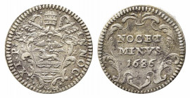 ROMA. Innocenzo XI (1676-1689). Grosso MOCET MINVS 1686. Ag (1,24 g). Munt.211. BB+