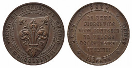 FIRENZE. Medaglia 1887 ARTE - FEDE - ONORE - LIBERTA'. Torneo di Firenze AE (35,7 g - 45 mm) Opus Giorgi. SPL-FDC