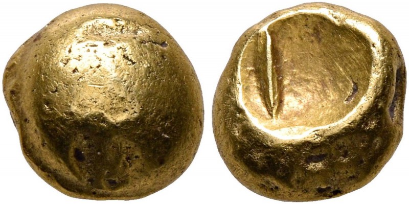 CELTIC, Northwest Gaul. Senones. Circa 100-60 BC. 1/4 Stater (Gold, 7 mm, 1.83 g...