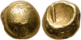 CELTIC, Northwest Gaul. Senones. Circa 100-60 BC. 1/4 Stater (Gold, 7 mm, 1.83 g). Plain globular surface. Rev. Incuse punch with single line. DT 2542...