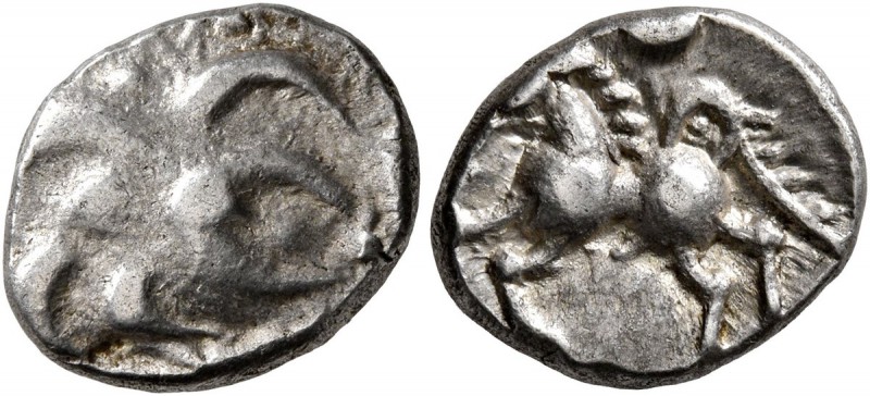 CELTIC, Central Europe. Helvetii. Mid 1st century BC. Quinarius (Silver, 13 mm, ...