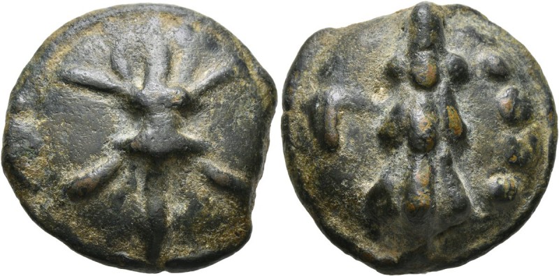 APULIA. Luceria. circa 217-212 BC. Quadrunx (Bronze, 30 mm, 32.05 g, 4 h). Thund...