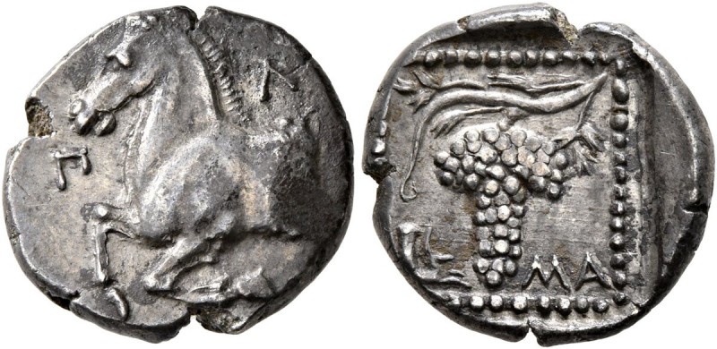THRACE. Maroneia. Circa 377-365 BC. Tetrobol (Silver, 15 mm, 2.75 g, 6 h), Pl......