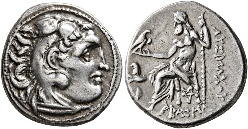 KINGS OF THRACE. Lysimachos, 305-281 BC. Drachm (Silver, 28 mm, 4.06 g, 1 h), Ko...
