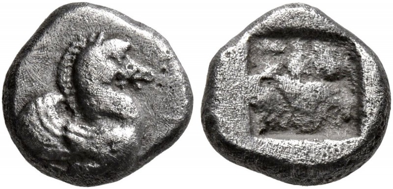THRACO-MACEDONIAN REGION. Uncertain. Circa 500-480 BC. Obol (Silver, 8 mm, 0.80 ...