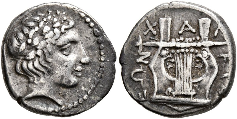 MACEDON, Chalkidian League. Circa 390 BC. Tetrobol (Silver, 15 mm, 2.33 g, 12 h)...