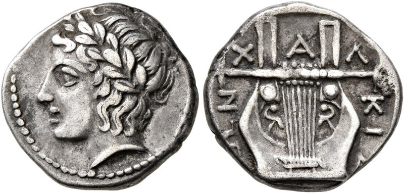 MACEDON, Chalkidian League. Circa 383/2 BC. Tetrobol (Silver, 15 mm, 2.33 g, 12 ...