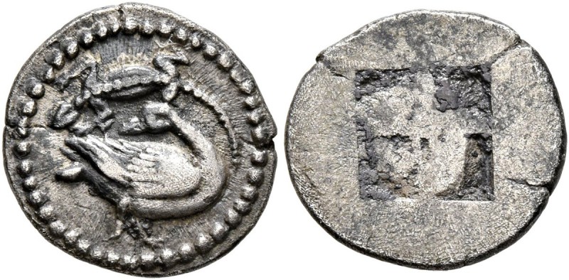 MACEDON. Eion. Circa 460-400 BC. Trihemiobol (Silver, 12 mm, 0.98 g). Goose stan...