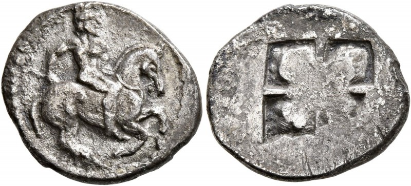 MACEDON. Sermyle. Circa 500-470 BC. Tetrobol (Silver, 16 mm, 2.39 g). Bearded an...