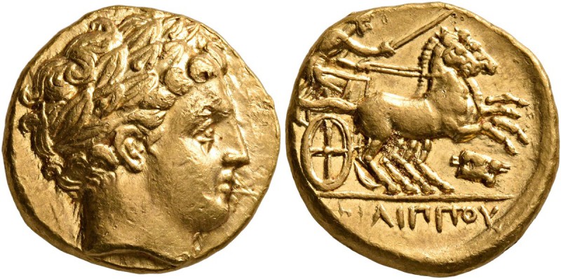 KINGS OF MACEDON. Philip II, 359-336 BC. Stater (Gold, 16 mm, 8.59 g, 10 h), Amp...