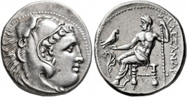 KINGS OF MACEDON. Alexander III ‘the Great’, 336-323 BC. Drachm (Silver, 18 mm, 4.27 g, 1 h), uncertain mint in Greece or Macedon, circa 310-275. Head...