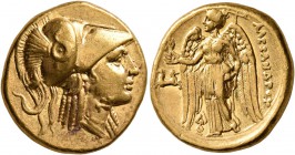 KINGS OF MACEDON. Alexander III ‘the Great’, 336-323 BC. Stater (Gold, 17 mm, 8.58 g, 11 h), Lampsakos, struck under Kalas or Demarchos, circa 328/5-3...
