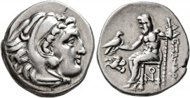 KINGS OF MACEDON. Alexander III ‘the Great’, 336-323 BC. Drachm (Silver, 18 mm, 4.21 g, 11 h), Lampsakos, struck by Antigonos I Monophthalmos, circa 3...