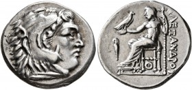 KINGS OF MACEDON. Alexander III ‘the Great’, 336-323 BC. Drachm (Silver, 18 mm, 4.30 g, 6 h), Lampsakos, struck by Antigonos I Monophthalmos, circa 31...