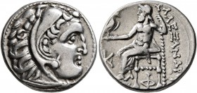 KINGS OF MACEDON. Alexander III ‘the Great’, 336-323 BC. Drachm (Silver, 18 mm, 4.19 g, 12 h), Kolophon, struck by Antigonos Monophthalmos, circa 310-...