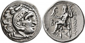 KINGS OF MACEDON. Alexander III ‘the Great’, 336-323 BC. Drachm (Silver, 18 mm, 4.31 g, 11 h), Kolophon, struck by Antigonos I Monophthalmos, circa 31...