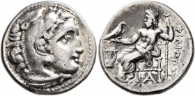 KINGS OF MACEDON. Philip III Arrhidaios, 323-317 BC. Drachm (Silver, 17 mm, 4.28 g, 12 h), Kolophon, circa 323-319. Head of Herakles to right, wearing...