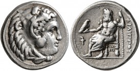 KINGS OF MACEDON. Philip III Arrhidaios, 323-317 BC. Drachm (Silver, 17 mm, 4.26 g, 12 h), Sardes, circa 323/2. Head of Herakles to right, wearing lio...