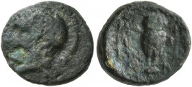 ATTICA. Athens. 363-359 BC. Chalkous (Bronze, 10 mm, 1.20 g, 1 h), struck by Timotheos, Athenian general. Helmeted head of Athena to left. Rev. Owl st...