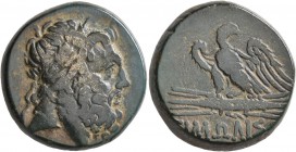 PAPHLAGONIA. Pimolisa. Circa 100-85 BC. AE (Orichalcum, 24 mm, 19.98 g, 12 h). Laureate head of Zeus to right. Rev. [Π]IMΩΛIΣ[ΩN] Eagle standing left ...