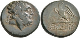 PAPHLAGONIA. Sinope. Circa 85-65 BC. AE (Bronze, 26 mm, 19.10 g, 1 h). Laureate head of Zeus to right. Rev. ΣINΩΠΗΣ Eagle standing left on thunderbolt...