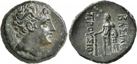 KINGS OF BITHYNIA. Prusias II Cynegos, 182-149 BC. Dichalkon (Bronze, 18 mm, 3.72 g, 12 h). Head of Prusias II to right, wearing winged diadem. Rev. Β...