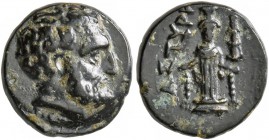 MYSIA. Astyra. Tissaphernes , circa 400-395 BC. Chalkous (Bronze, 11 mm, 1.58 g, 11 h). TIΣΣA Bare head of Tissaphernes to right. Rev. AΣTΥΡH Facing c...