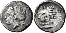 MYSIA. Kyzikos . Circa 390-341/0 BC. Drachm (Silver, 16 mm, 3.09 g, 9 h). ΣΩTEIPA Head of Kore Soteira left, with hair in sphendone. Rev. KYZI Head of...