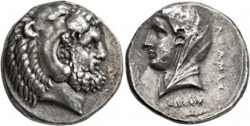 ISLANDS OFF CARIA, Kos. Circa 345-340 BC. Tetradrachm (Silver, 23 mm, 15.00 g, 12 h), Athamas, magistrate. Bearded head of Herakles to right, wearing ...