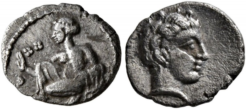CILICIA. Tarsos. Tiribazos , satrap of Lydia, 388-380 BC. Obol (Silver, 10 mm, 0...