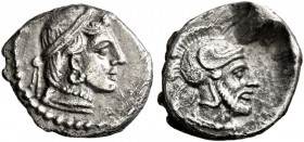 CILICIA. Tarsos. Tarkumuwa (Datames) , satrap of Cilicia and Cappadocia, 384-361/0 BC. Obol (Silver, 10 mm, 0.76 g, 8 h). Draped female bust to right,...