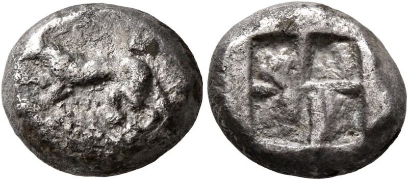 ASIA MINOR. Uncertain. 5th century BC. Drachm (Silver, 13 mm, 4.26 g). Wolf stan...