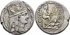 KINGS OF ARMENIA. Tigranes II ‘the Great’, 95-56 BC. Tetradrachm (Silver, 26 mm, 15.53 g, 1 h), Antiochia on the Orontes. Draped bust of Tigranes II t...