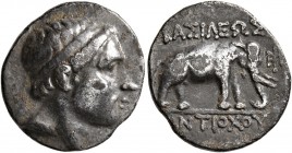 SELEUKID KINGS OF SYRIA. Antiochos III ‘the Great’, 223-187 BC. Drachm (Silver, 17 mm, 3.98 g, 12 h), Apamea on the Orontes (?), circa 205-200. Diadem...