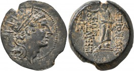 SELEUKID KINGS OF SYRIA. Antiochos IV Epiphanes, 175-164 BC. AE (Bronze, 24 mm, 8.17 g, 1 h), quasi-municipal issue, Antiochia on the Orontes, circa 1...