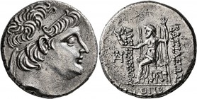 SELEUKID KINGS OF SYRIA. Alexander II Zabinas, 128-122 BC. Tetradrachm (Silver, 26 mm, 15.91 g, 1 h), Damaskos, SE 189 = 124/3 BC. Diademed head of Al...
