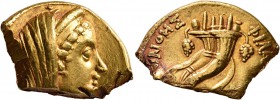 PTOLEMAIC KINGS OF EGYPT. Arsinoe II, wife of Ptolemy II, died 270 BC. Octodrachm (Gold, 27 mm, 16.85 g, 12 h), struck under Ptolemy VI and Ptolemy VI...