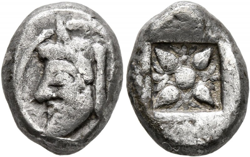 KYRENAICA. Kyrene. Circa 500-480 BC. Drachm (Silver, 14 mm, 4.08 g), Attic stand...