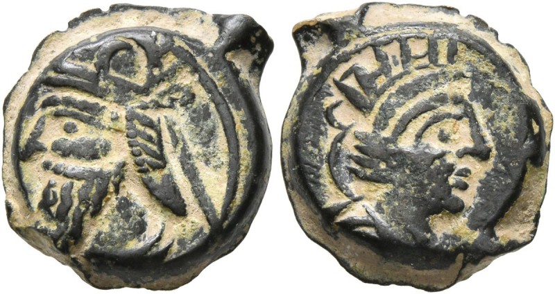 KINGS OF PARTHIA. Vologases IV, circa 147-191. AE (Bronze, 15 mm, 3.87 g, 12 h),...