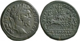 MOESIA INFERIOR. Nicopolis ad Istrum. Septimius Severus , 193-211. Tetrassarion (Bronze, 27 mm, 14.20 g, 1 h), Aurelius Gallus, legatus consularis, ci...