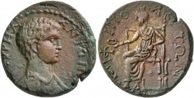 MACEDON. Amphipolis. Caracalla , Caesar, 196-198. Assarion (Bronze, 21 mm, 8.88 g, 6 h). [M A]YPHΛ ANTΩN[ЄI K] Draped bust of Caracalla to right. Rev....