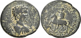 PONTUS. Amasia. Septimius Severus , 193-211. Pentassarion (?) (Bronze, 32 mm, 15.05 g, 5 h), CY 208 = 205/6. [AY KAI Λ C]ЄΠT CЄO[YHPOC] Laureate, drap...