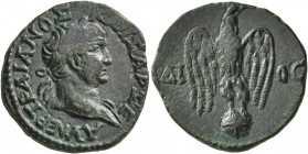 BITHYNIA. Nicaea (?). Trajan , 98-117. Assarion (Bronze, 22 mm, 6.68 g, 1 h). AY NE P TPAIANOΣ KAIΣAP ΣE Laureate head of Trajan to right, drapery on ...