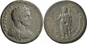 MYSIA. Adramyteum. Elagabalus , 218-222. Medallion (Orichalcum, 37 mm, 36.16 g, 6 h), Ail. Kom. Ph., son of Nikias and strategos. ΑΥΤ Κ Μ ΑΥΡ ΑΝΤΩΝЄΙΝ...