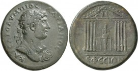 IONIA. Ephesus. Hadrian , 117-138. Pentassarion (Bronze, 34 mm, 23.92 g, 6 h), circa 130-138. AΔPIANOC KAICAP OΛYMΠIOC Laureate and cuirassed bust of ...