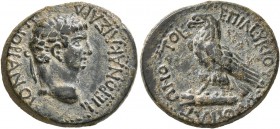 PHRYGIA. Amorium. Nero , 54-68. Hemiassarion (Bronze, 21 mm, 5.45 g, 12 h), Leukios Ioulios Kato, for the second time. NEPΩNA KAIΣAPA AMOPIANOI Laurea...